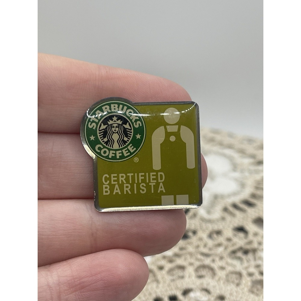 Starbucks Certified Barista Pin 29mm x 27mm Green Logo Employee Badge